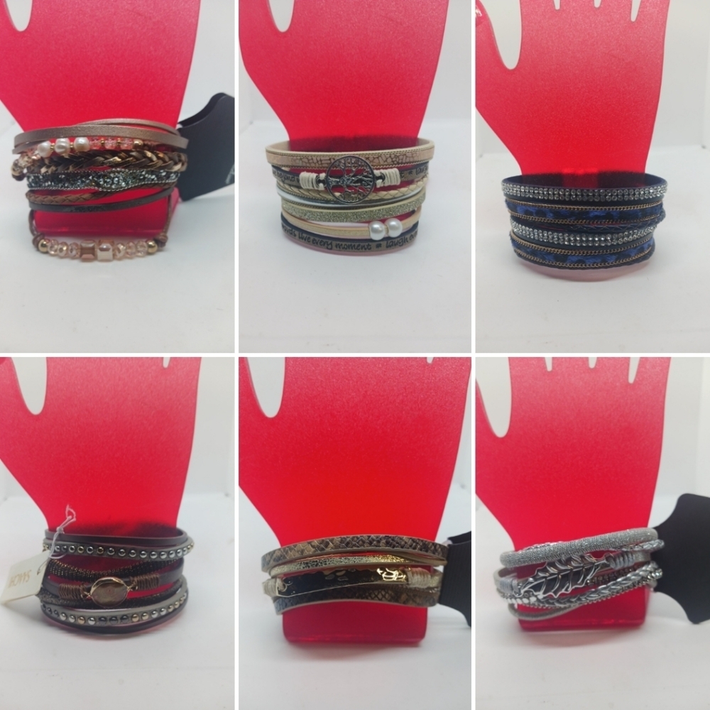 NWT 6 WOMENS MAGNETIC ASSORTED BRACELETS